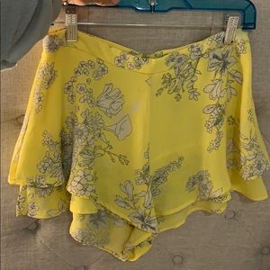 Lush yellow floral print shorts